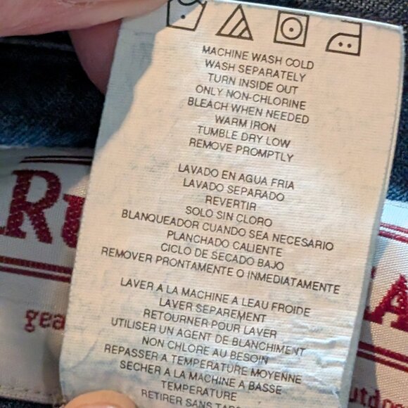 Wrangler Rugged Wear Blue Denim Shirt with Brown Details Size XXL 18-18.5 - Picture 9 of 9